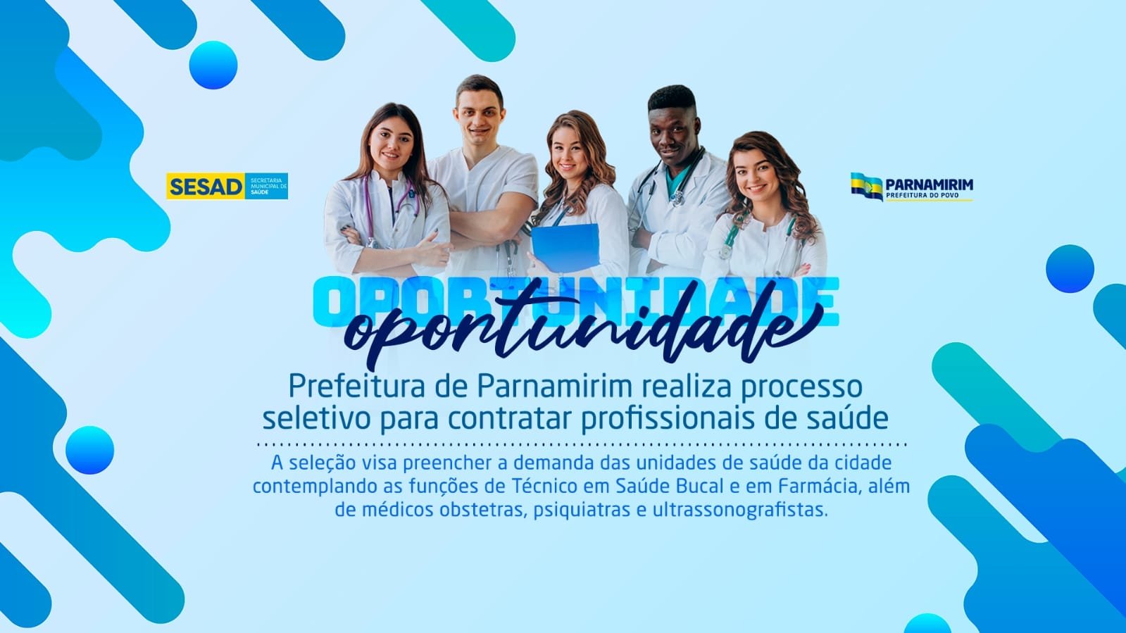 Prefeitura de Parnamirim realiza processo seletivo para contratar profissionais de saúde