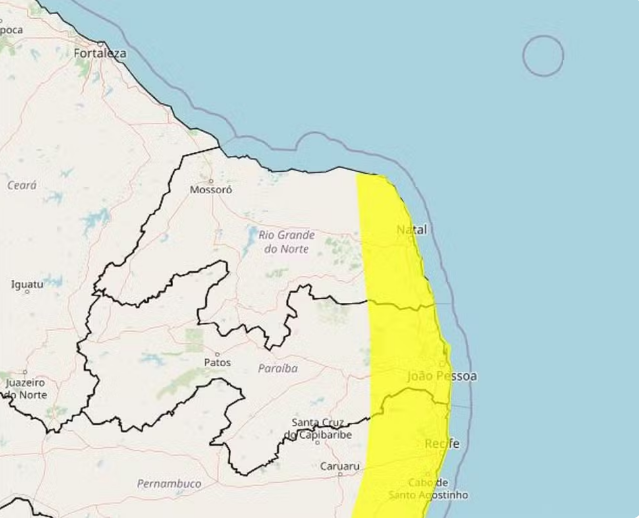 Inmet alerta para chuvas em Natal e mais 49 cidades até quinta-feira (22)