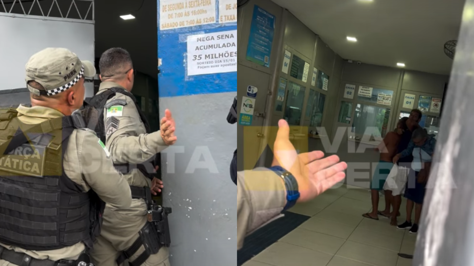 Homem armado com facão tenta assaltar lotérica, faz reféns e se entrega após negociação com a PM