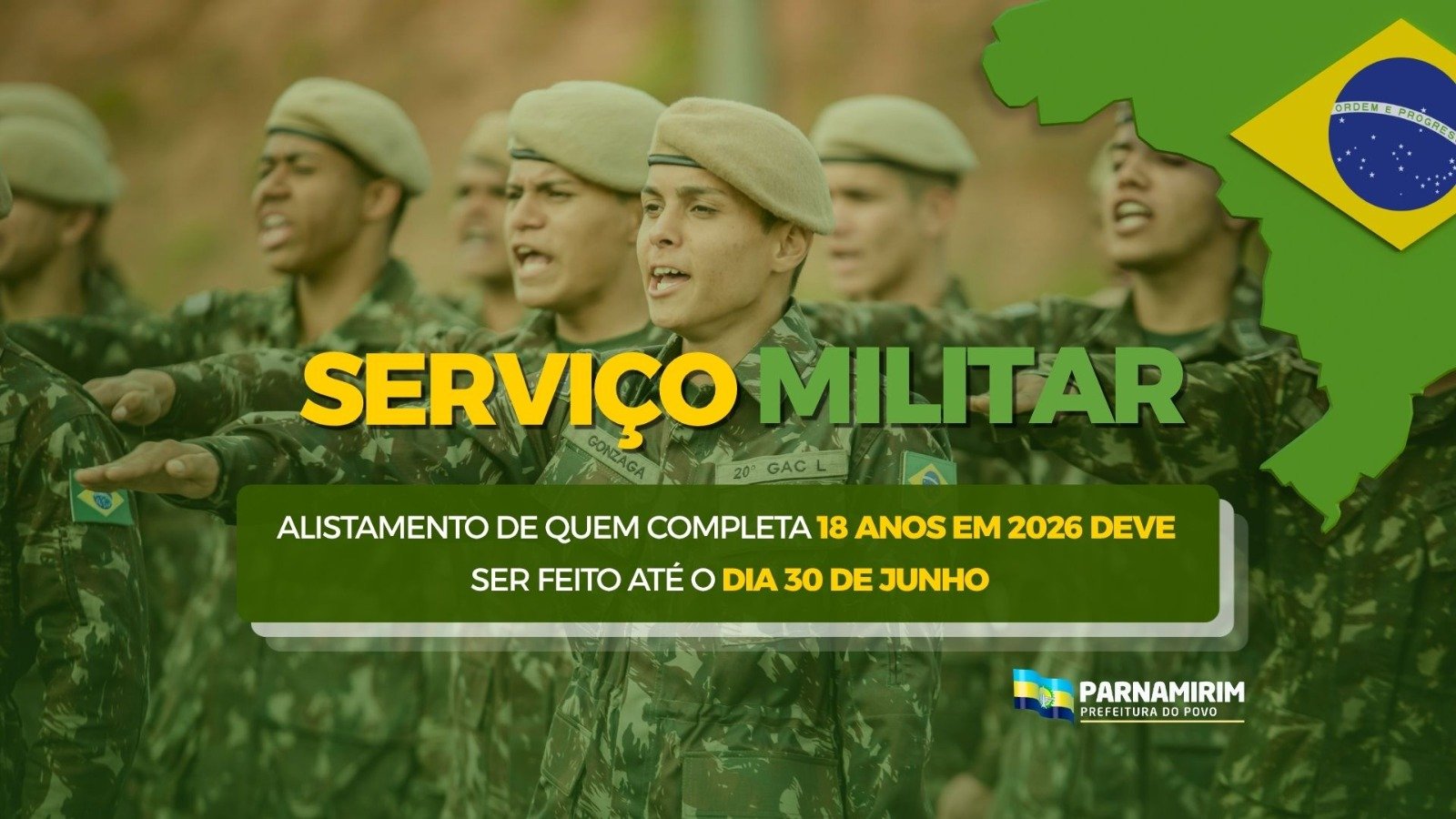 Prazo para alistamento militar obrigatório segue aberto até 30 de junho