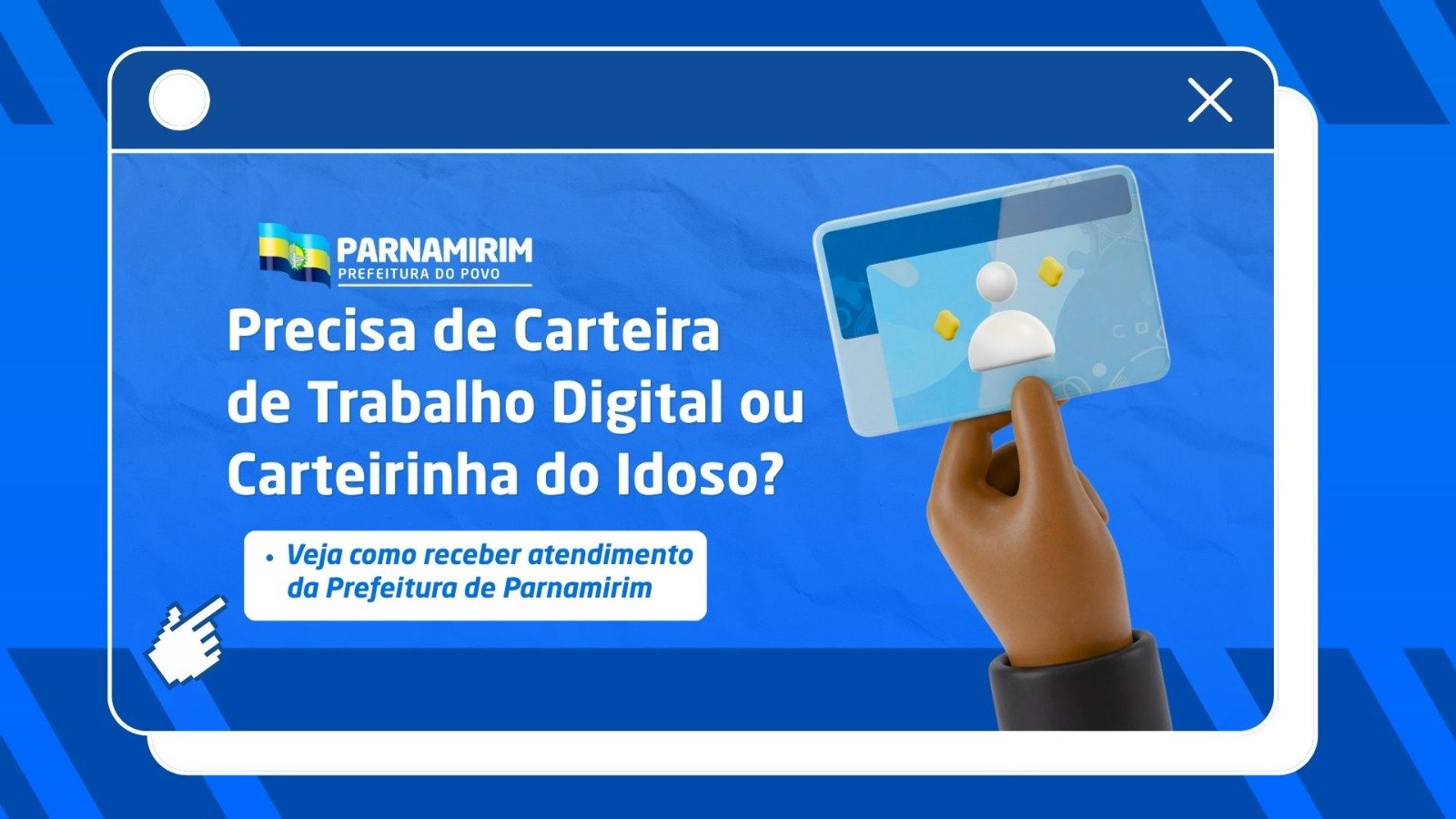 Prefeitura oferece auxilio para emissão de Carteiras de Trabalho Digital e de Idoso
